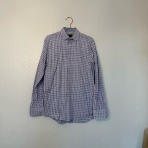 Classic Blue and Pink Checkered Dress Shirt